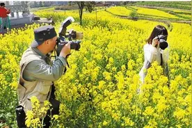 请来抖音网红直播 象田油菜花海线上“吸粉”图片