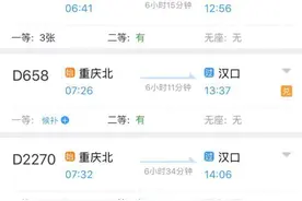 可以买票了！3月28日起 重庆至武汉部分动车恢复运行图片