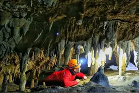 泸州古蔺深山溶洞发现“三鱼共头”岩画图片