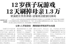 12岁孩子玩4399游戏，12天刷掉母亲1.3万图片