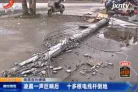 南昌县向塘镇：凌晨一声巨响后 十多根电线杆倒地视频封面