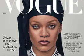蕾哈娜Rihanna时尚大片 头饰更抢眼图片