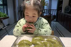 可可爱爱！孩子们出品的青团，你想尝尝吗图片