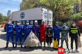 居民楼上巨大马蜂窝常蜇伤人 蓝天救援队帮忙摘除图片