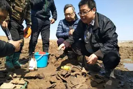 徒骇河滨州惠民段清淤清出汉代墓葬，博山炉等14件随葬品出土图片