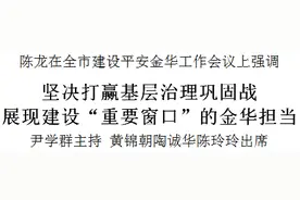 陈龙：坚决打赢基层治理巩固战 展现建设“重要窗口”的金华担当图片