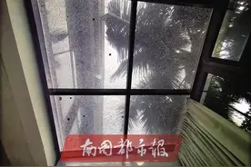 又一起！海南陵水一女士正在家中玩手机，一声巨响，头顶玻璃被砸裂…图片