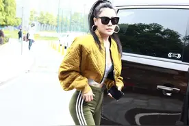 袁娅维一身性感酷炫装扮现身录节目 好身材惹人羡慕图片