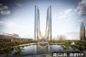 “杭州之门”真的要来啦！310米的未来第一高楼钢拱连桥成功合拢图片