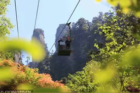 湖南张家界：高空索道巡检 备战“五一”假期图片