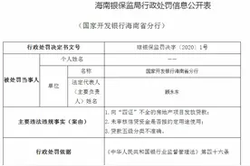 违规向房产项目放贷 国家开发银行海南省分行被罚120万图片