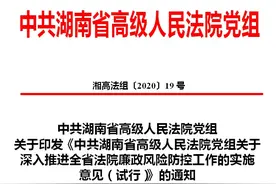 重磅！湖南高院发布40条廉政意见！法院各类人员廉政风险点都在这！（全文）图片