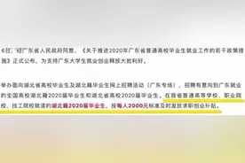 暖心！广东给湖北籍毕业生每人发2000元补贴图片