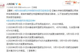 吉林舒兰风险等级调为高风险，部分进出该市列车即日起停运图片