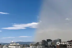 北京沙尘前后对比一个天空两种颜色图片