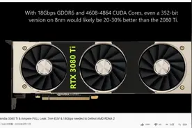 RTX3080 Ti曝光：性能较2080 Ti提升70% 功耗不变图片