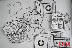 长春市民手绘抗疫翻页画向医护人员致敬图片