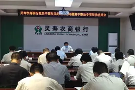 河北灵寿农商银行召开党员干部作风纪律突出问题集中整治专项行动动员会图片