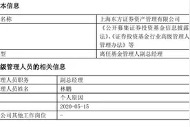 继陈光明后，东方红资管再失大将：副总林鹏辞职“奔私”图片