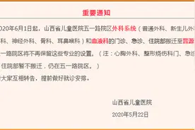 山西省儿童医院外科系统和血液科搬迁至晋源院区图片