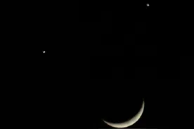 6月9日双星伴月：木星、土星“合”月图片