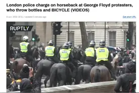 英国的抗议越闹越凶！骑警被攻击连马都跑了……图片