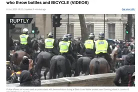 英国的抗议越闹越凶！骑警被攻击连马都跑了……图片