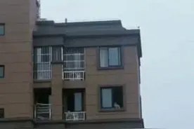 太吓人了！3岁女童独自趴在10楼的窗户上……图片