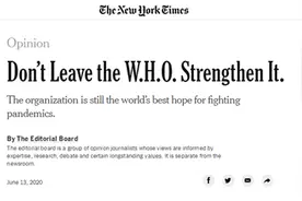 美媒刊文：美国正退出唯一有能力领导抗疫的国际组织——世卫组织图片