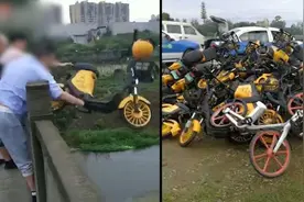 出租司机将共享电动车扔河里，广汉警方：涉寻衅滋事视频封面