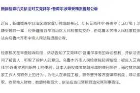 新疆农业厅原厅长艾克拜尔·吾甫尔被提起公诉，3年前已经退休图片