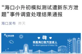 海口小升初模拟测试遭“泄题”官方通报：泄题人已被治安拘留图片