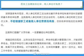 人社部：员工自愿放弃社保单位不能免责图片