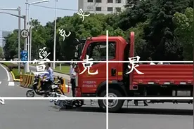 疑骑电瓶车闯红灯横穿马路 62岁阿姨被大货车撞飞图片