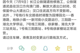 紧急扩散！今天，武汉这条地铁线不过江！3个站点临时关闭图片