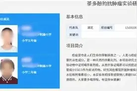 两名小学生研究喝茶抗癌获奖，“在查”图片