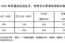 安徽省2020年高考艺术、体育类最低控制线公布图片