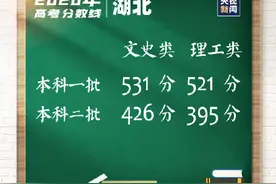 2020湖北高考分数线公布 转发，祝考生取得好成绩图片