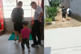 为哄妹妹上学，日照这俩“戏精”哥哥背起书包出门图片