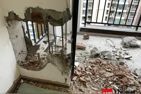 云投诉｜装修公司拿错钥匙，新房墙面被砸了直径60厘米的洞 物业公司：免一年物业费图片