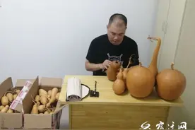 沭阳巧手达人朱杰：葫芦之上展画卷图片