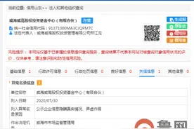 威高股权投资基金“弄虚作假”被列入异常名录图片