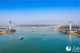 宜都长江大桥建设跑出加速度图片