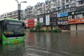 开封市区遭遇大雨淹城，公交停运、高速关闭图片