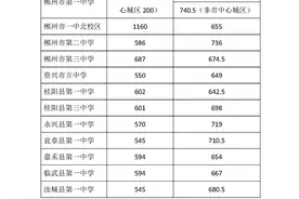 郴州市2020年优质普通高中第一批次 (统招生)平行志愿录取分数线公布图片