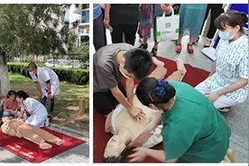 别人摆摊卖货，现代妇产医院摆摊“授艺救人”图片