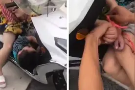 男童因不做作业乱跑，被亲妈绑住手脚横放电瓶车前视频封面