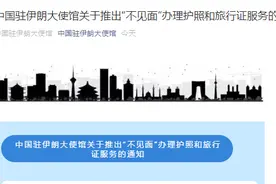 通知！中国驻伊朗大使馆：在伊中国公民可以“不见面”办理护照和旅行证，具体要求有这些……图片