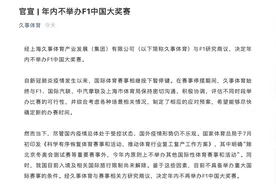 上海久事体育：年内不举办F1中国大奖赛图片