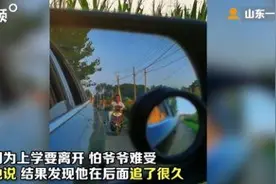 热泪盈眶！孙女去上学爷爷一路追车告别图片